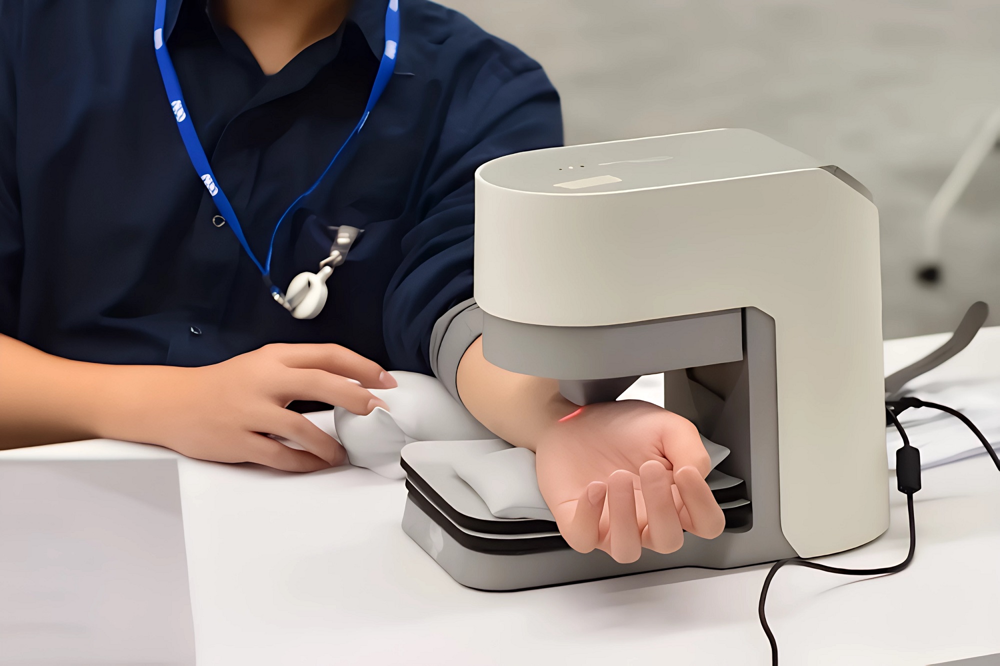 熊猫体育「中国」耘康中醫數位化檢測解決方案之脈象檢測系統採用高靈敏多點式壓力感測器，可真實還原「寸、關、尺」三部脈象量測結果